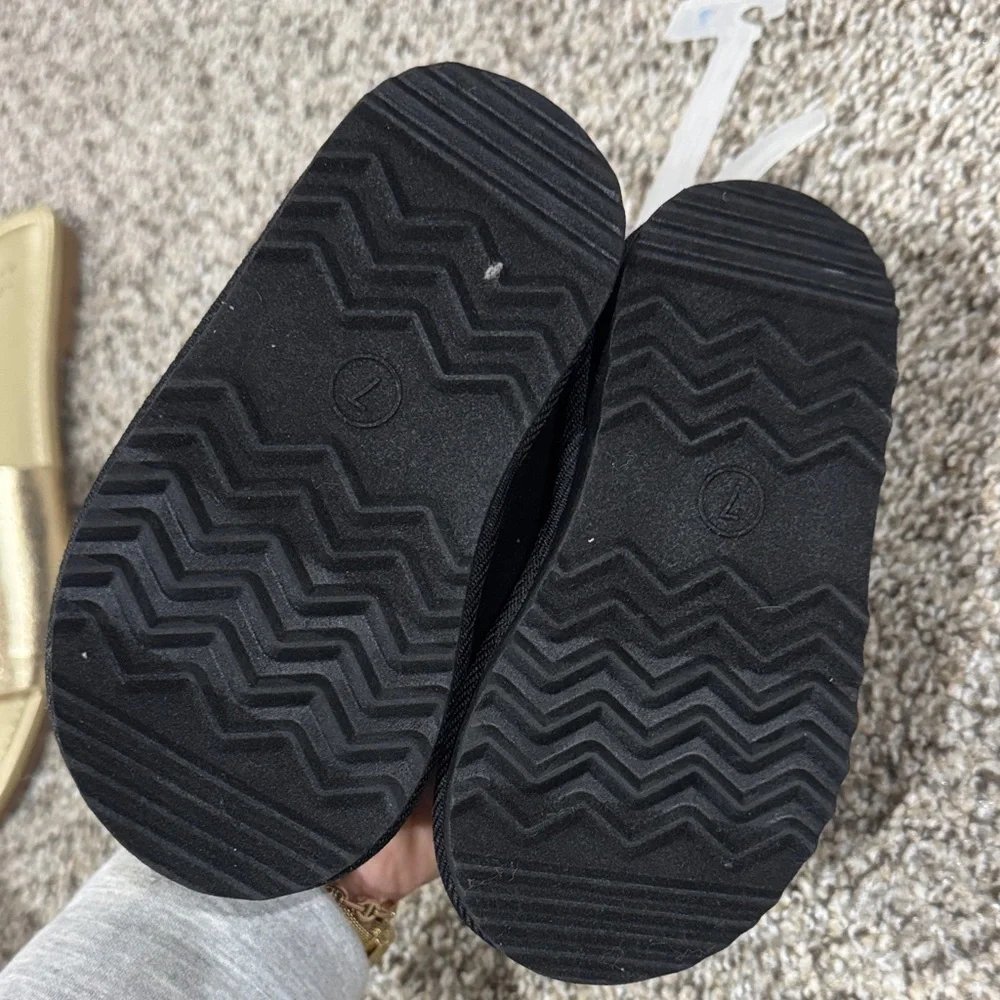 Cozy Black Kids Slippers